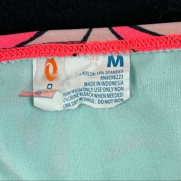 O'rageous Bikini Bottom Girls Medium Pink Green Tie Sides - Picture 2 of 8